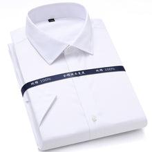 Load image into Gallery viewer, Summer Non Iron Pure Cotton Mens Formal Dress Shirts White Short Sleeve Business Office High Quality Regular Fit Male Shirt