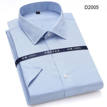 Load image into Gallery viewer, Summer Non Iron Pure Cotton Mens Formal Dress Shirts White Short Sleeve Business Office High Quality Regular Fit Male Shirt
