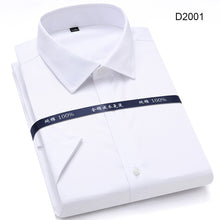 Load image into Gallery viewer, Summer Non Iron Pure Cotton Mens Formal Dress Shirts White Short Sleeve Business Office High Quality Regular Fit Male Shirt