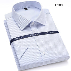 Summer Non Iron Pure Cotton Mens Formal Dress Shirts White Short Sleeve Business Office High Quality Regular Fit Male Shirt