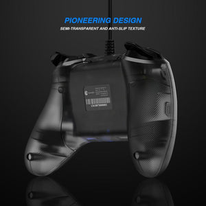 USB Wired Gaming Controller Gamepad with Asymmetric and Vibrating
