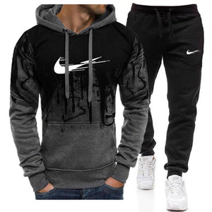 Men Hooded Sweatshirt 2 Pieces Sets Tracksuit Brand Clothing Men's Fashion Sport suit Sportswear Hoodies +Pants 2020 Autumn Sets