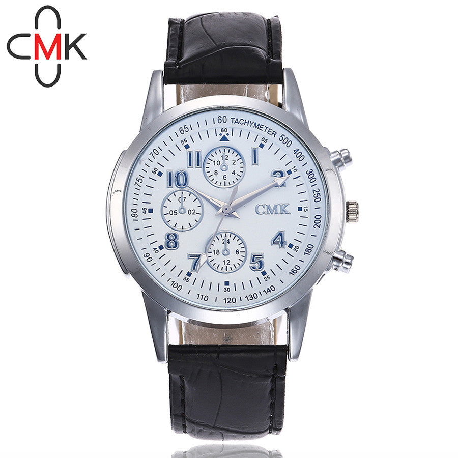 Fashion Men's Leather Casual Analog Quartz Wrist Watch Business Watches