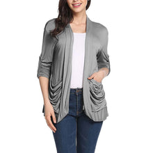 Load image into Gallery viewer, Fashion Women Solid Loose Cardigan  Clothes Long Sleeve Blouse Tops Thin Coat