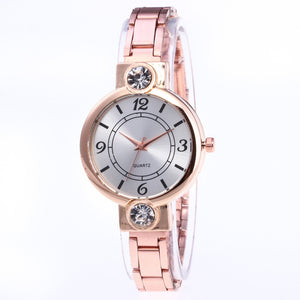 Women Fashion Stainless Steel Band Analog Quartz Round Wrist Watch Watches