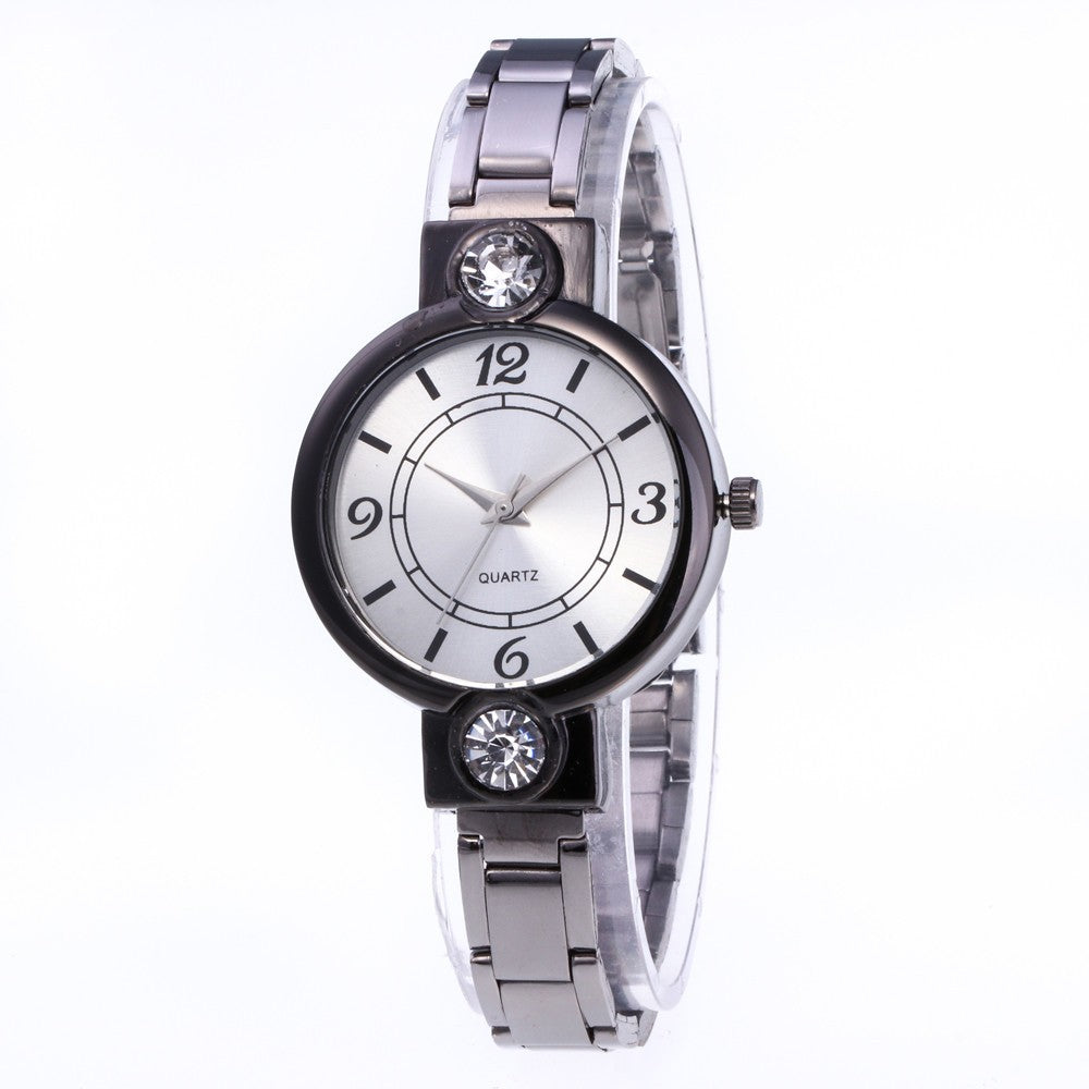 Women Fashion Stainless Steel Band Analog Quartz Round Wrist Watch Watches
